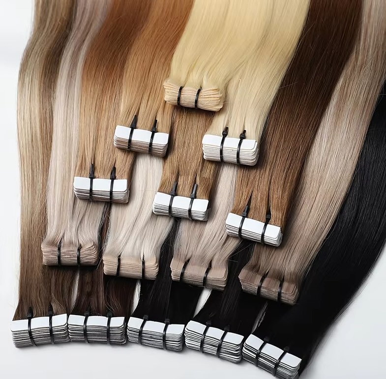 Invisible Tape In Extensions Real Hair - Extensions de cheveux naturels noirs à